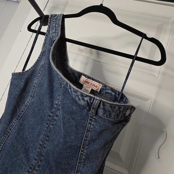 Lone Star One-Shoulder Denim Dress BNWOT - Picture 3 of 4